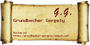 Grundbecher Gergely névjegykártya